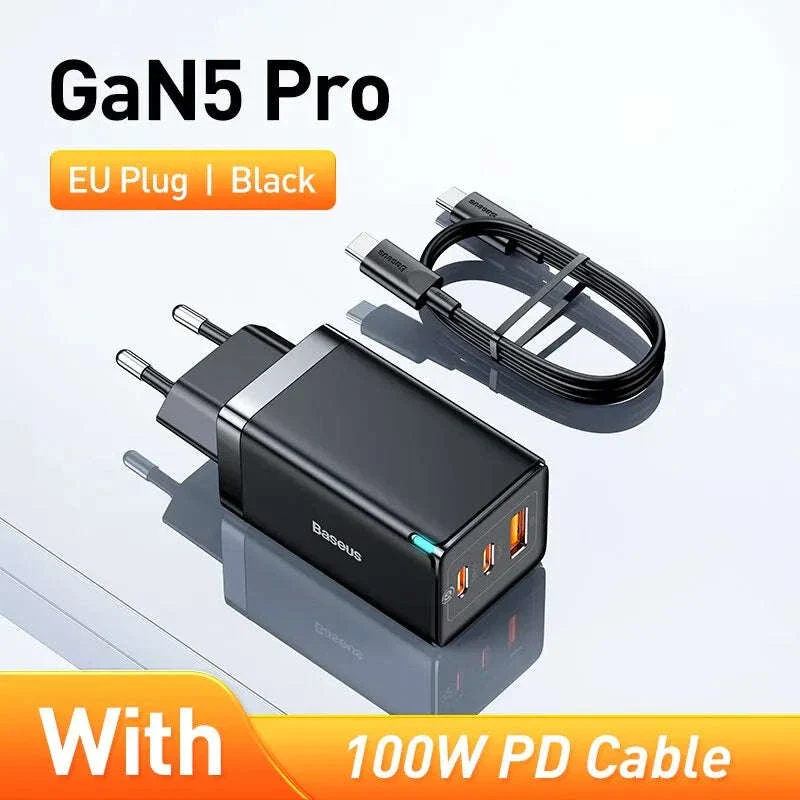 65W GaN Fast Charger with Dual USB-C & USB Ports for Laptop Phone - Image 39