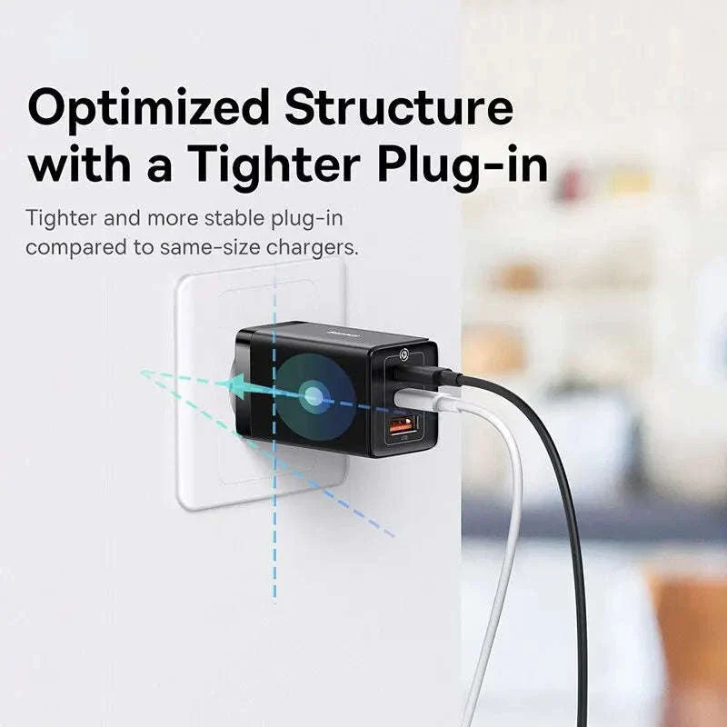 65W GaN Fast Charger with Dual USB-C & USB Ports for Laptop Phone - Image 6