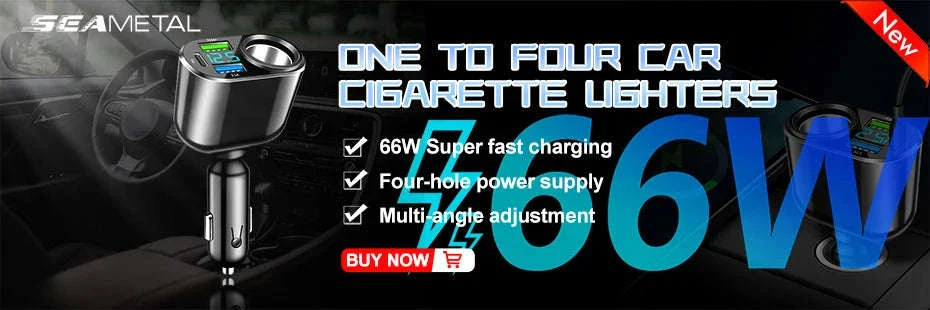 66W Car Charger with 4 USB Ports and Voltage Display - Image 8