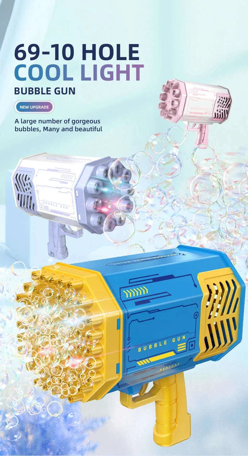 69-Hole Bubble Gun with Lights and Rechargeable Power - Image 13