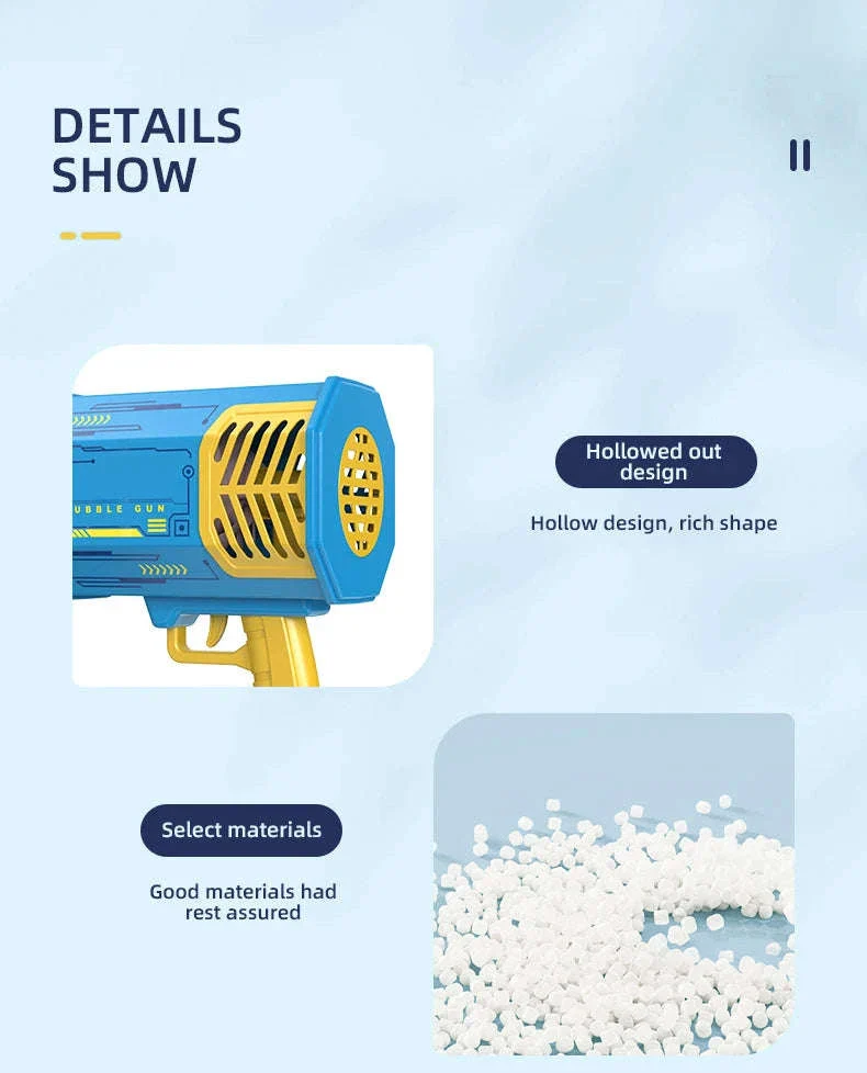 69-Hole Bubble Gun with Lights and Rechargeable Power - Image 20