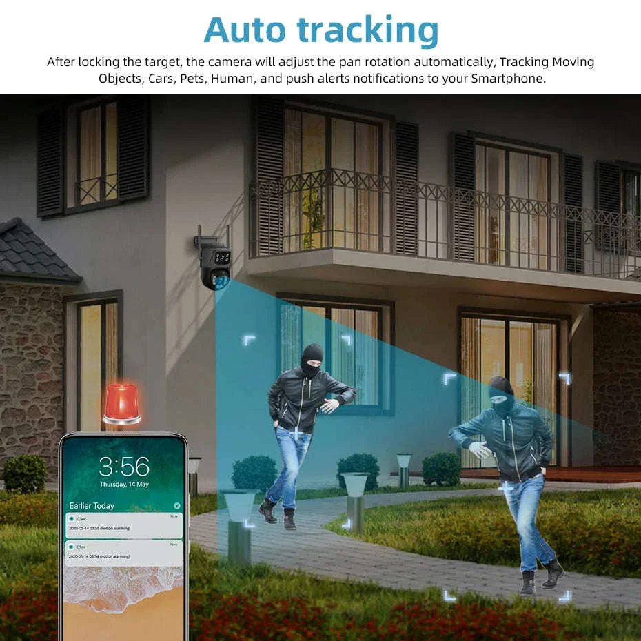 6MP Dual Lens WiFi PTZ Outdoor Security Camera with Human Detection - Image 6