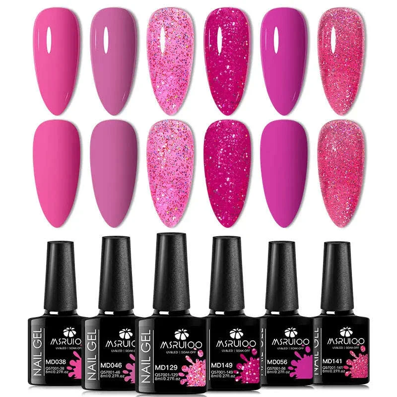 6-Piece All-Season Gel Nail Polish Set for Lasting Color - Image 24