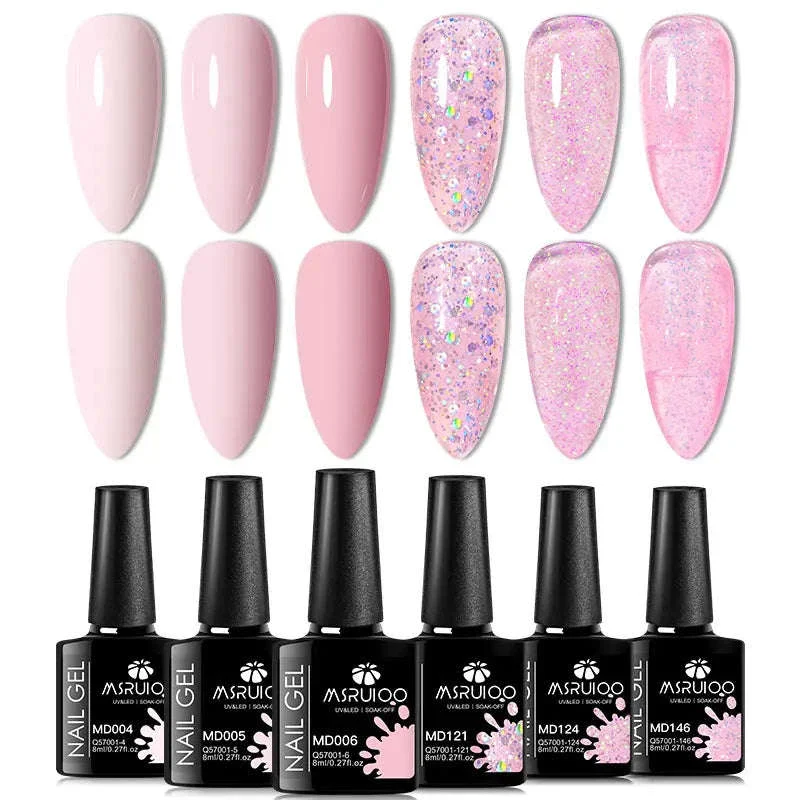 6-Piece All-Season Gel Nail Polish Set for Lasting Color - Image 25