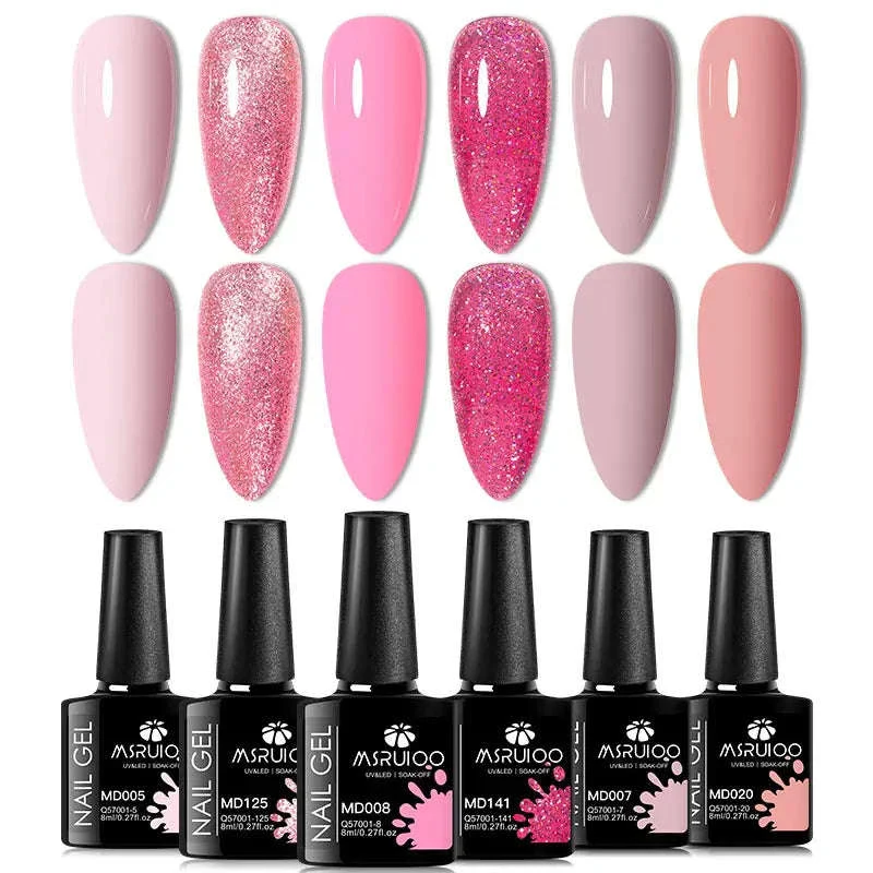 6-Piece All-Season Gel Nail Polish Set for Lasting Color - Image 29