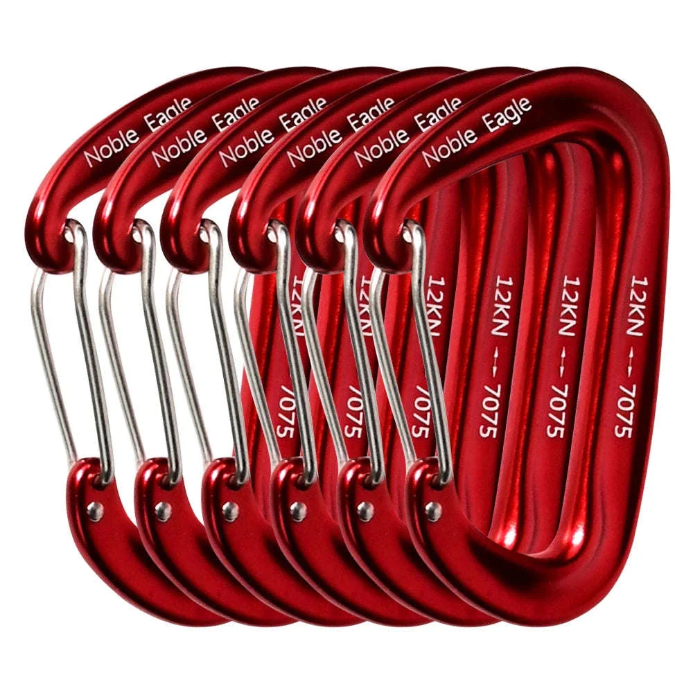6-Piece 12kN Aluminum D-Ring Carabiner Set - Image 12