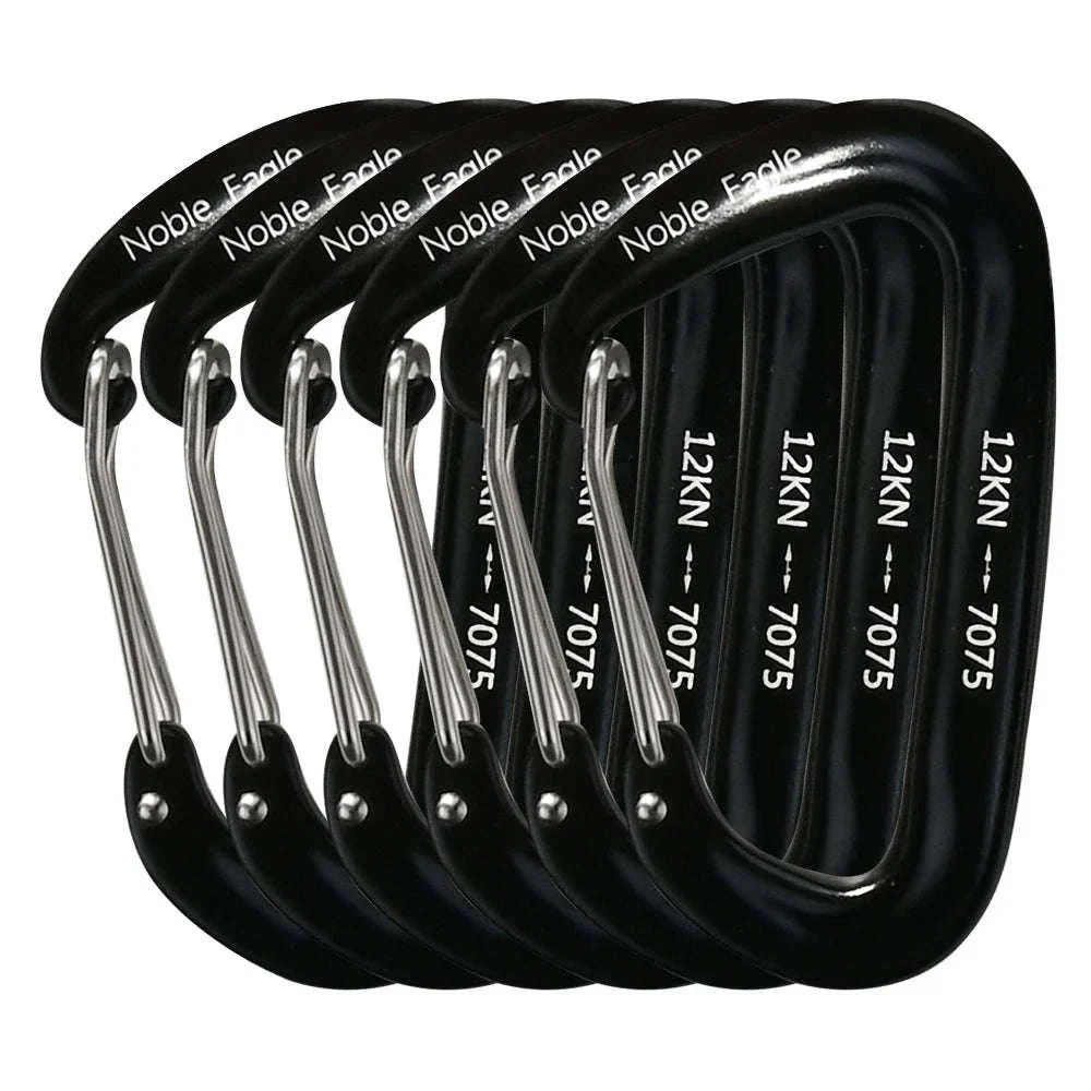 6-Piece 12kN Aluminum D-Ring Carabiner Set - Image 13