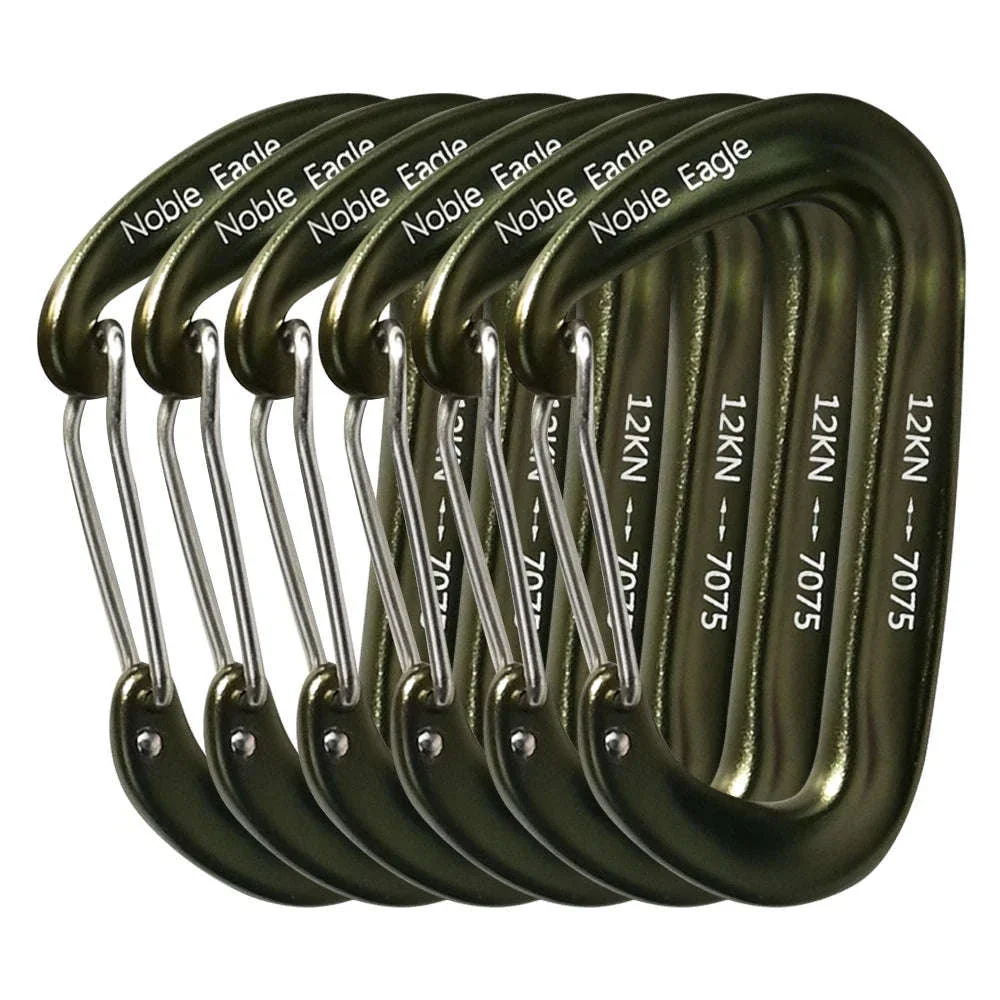 6-Piece 12kN Aluminum D-Ring Carabiner Set - Image 14