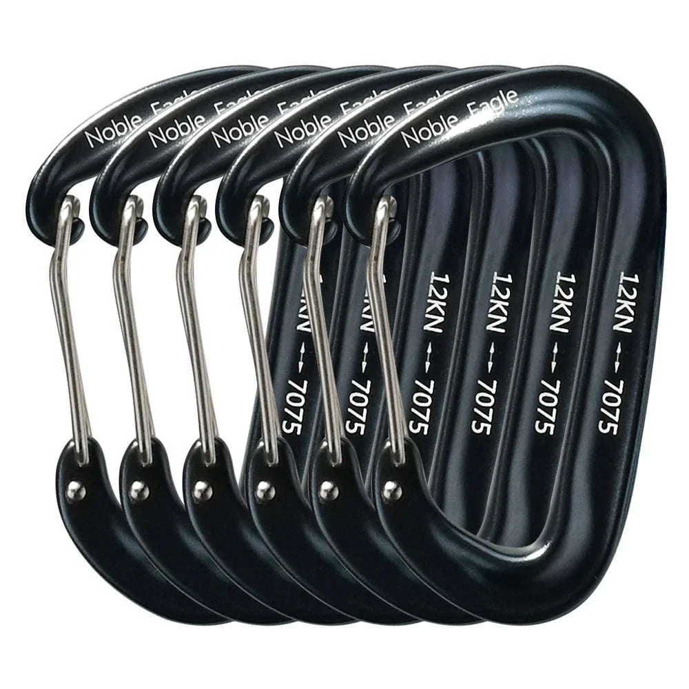 6-Piece 12kN Aluminum D-Ring Carabiner Set - Image 16