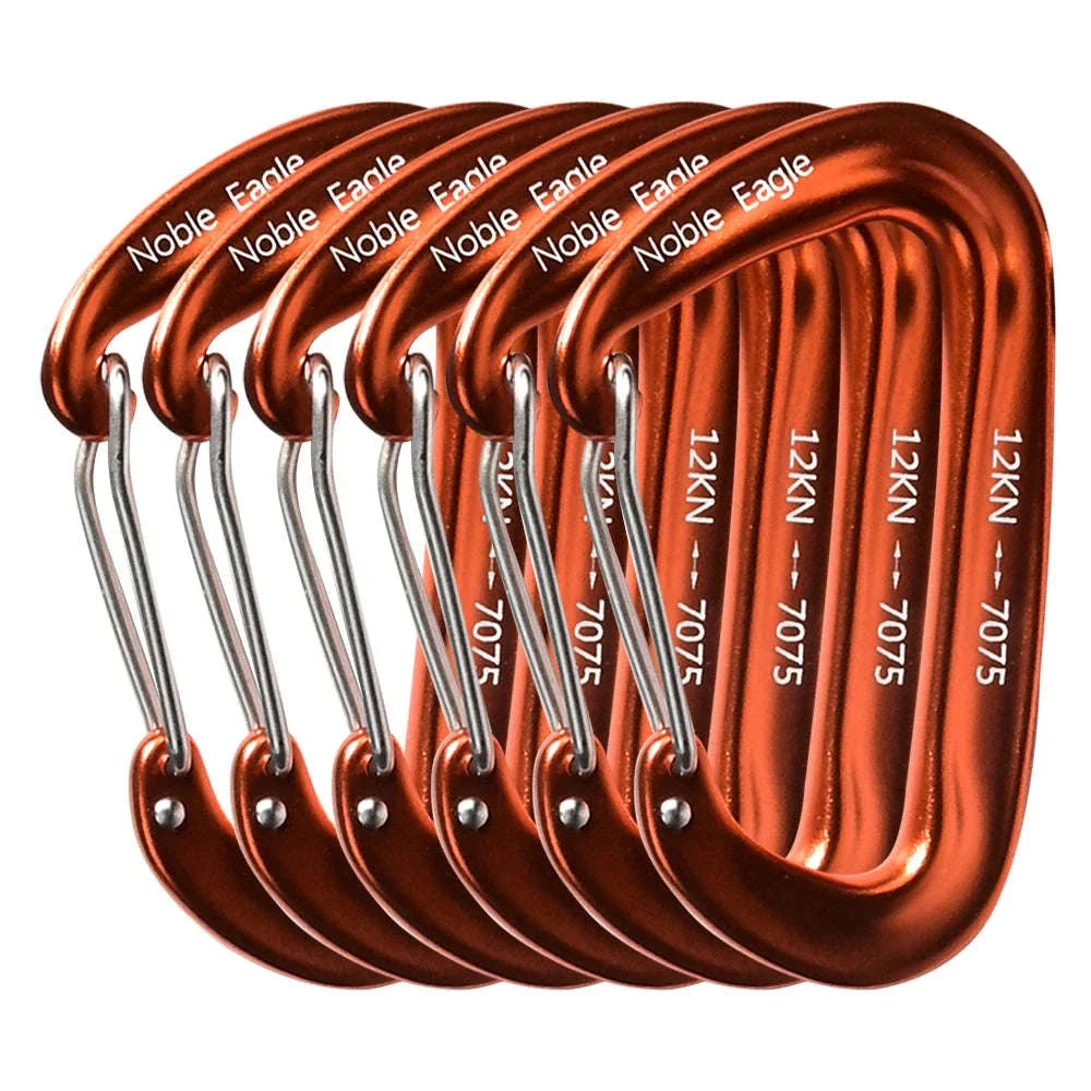 6-Piece 12kN Aluminum D-Ring Carabiner Set - Image 17