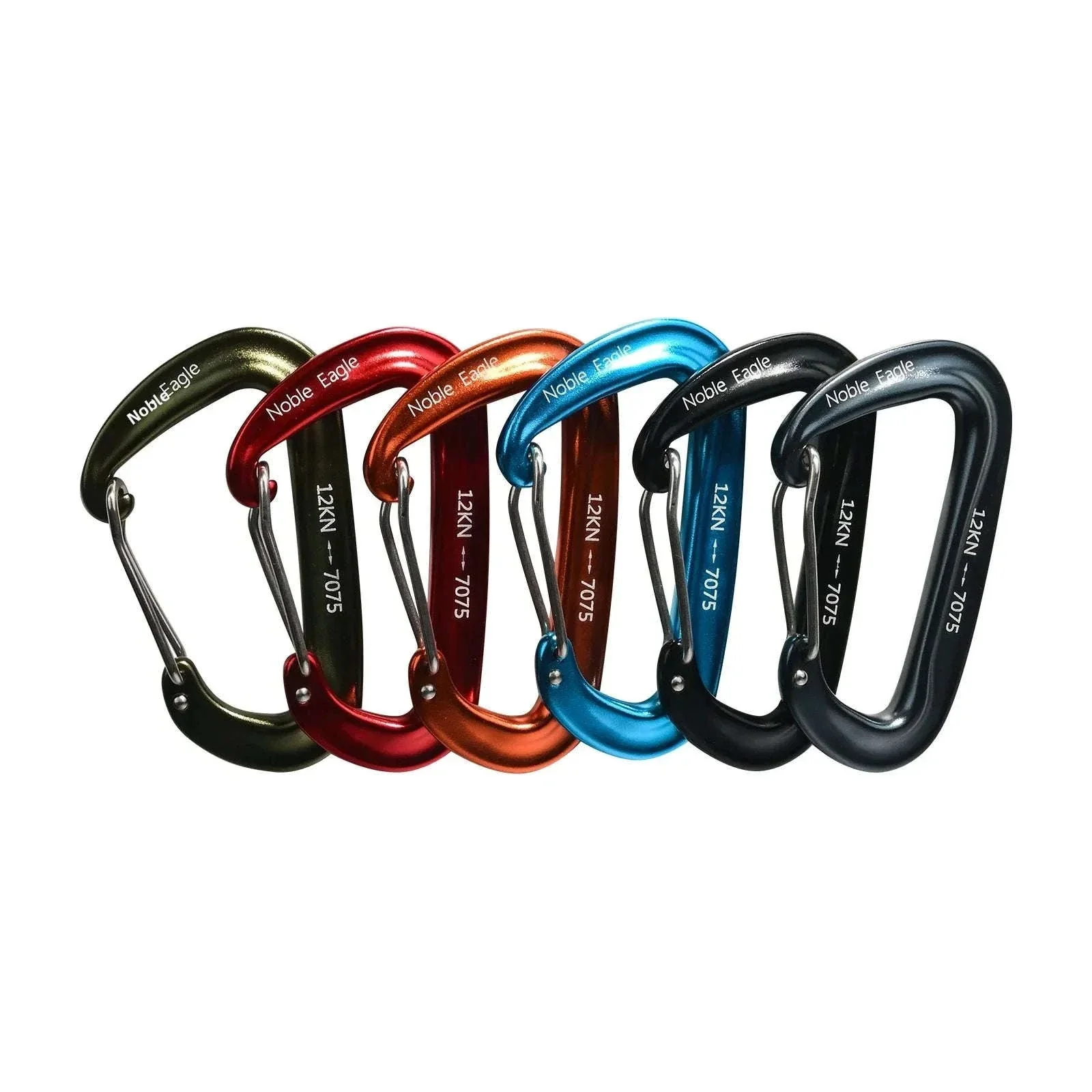 6-Piece 12kN Aluminum D-Ring Carabiner Set - Image 6