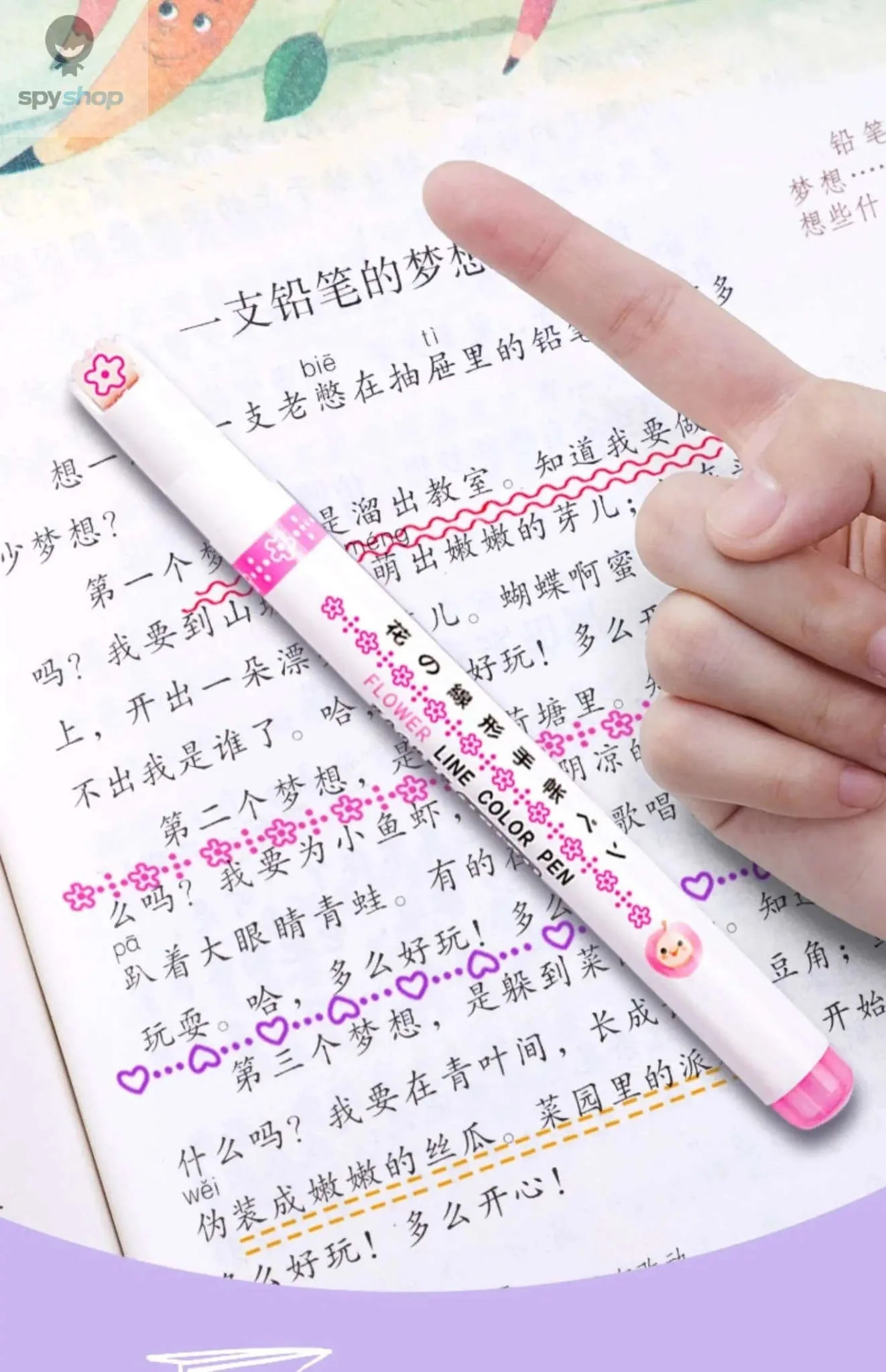 Flower Line Highlighter Pen Set, 6 Vibrant Decorative Markers - Image 15