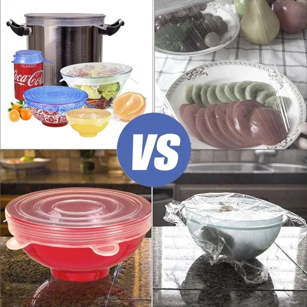 6-Piece Silicone Stretch Lid Set for Bowls and Microwave - Image 4