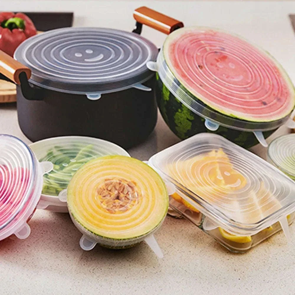 6-Piece Silicone Stretch Lid Set for Bowls and Microwave - Image 5