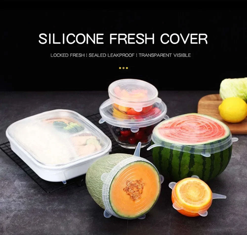 6-Piece Silicone Stretch Lid Set for Bowls and Microwave - Image 7