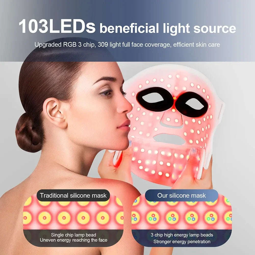7 Color LED Silicone Face & Neck Mask for Skin Rejuvenation - Image 14