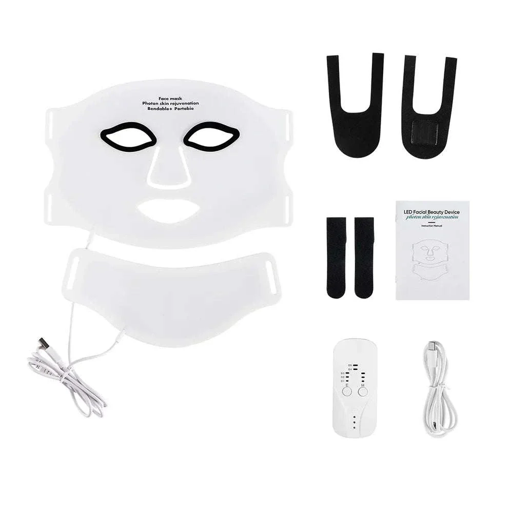 7 Color LED Silicone Face & Neck Mask for Skin Rejuvenation - Image 21