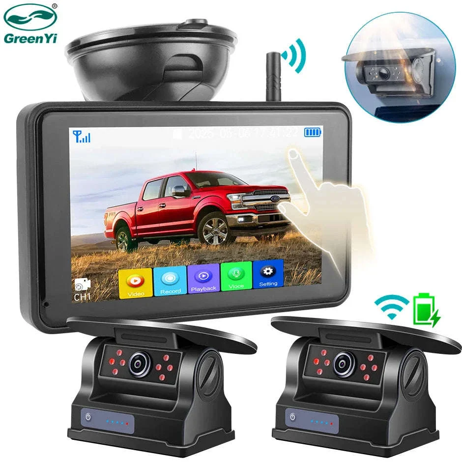 7'' Magnetic Solar Wireless DVR Camera for Safer Vehicle Visibility