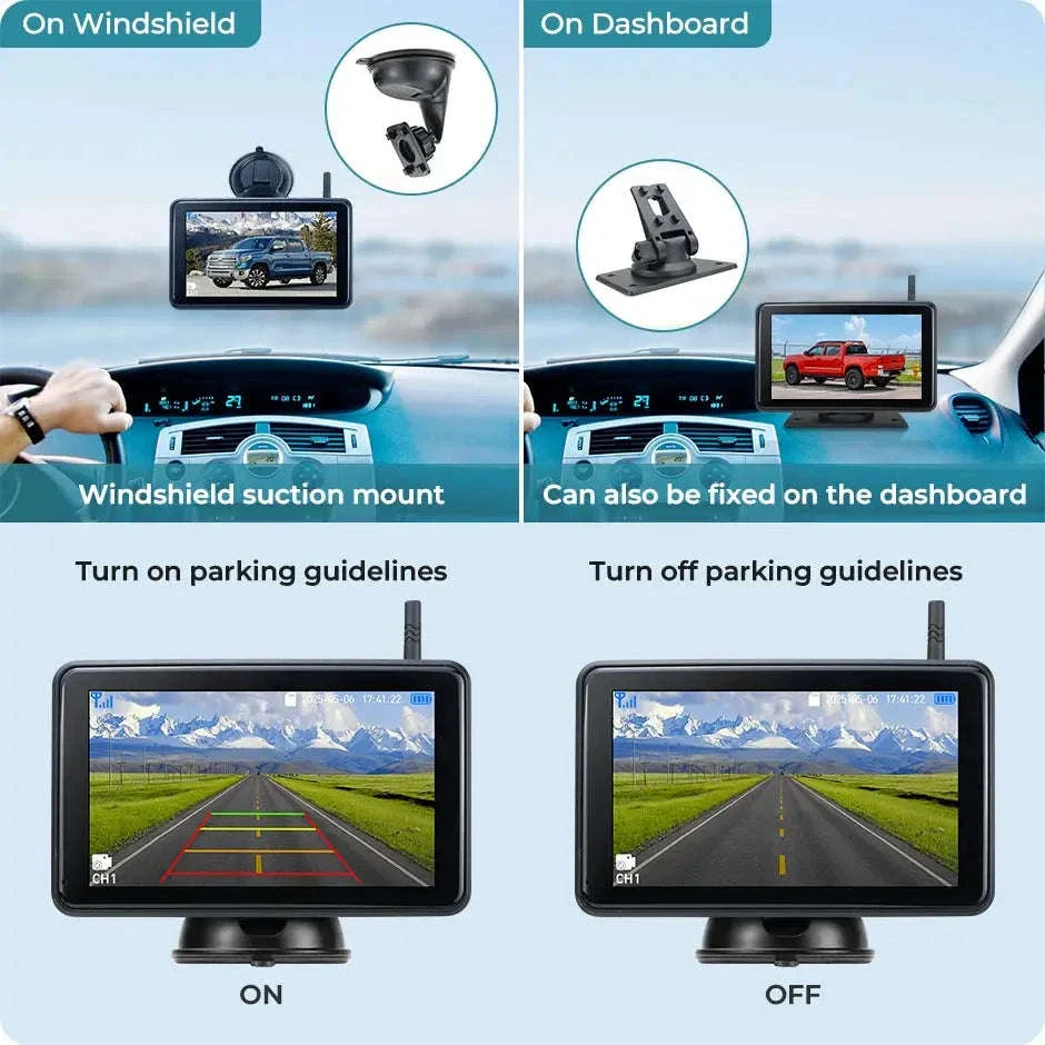 7'' Magnetic Solar Wireless DVR Camera for Safer Vehicle Visibility - Image 2