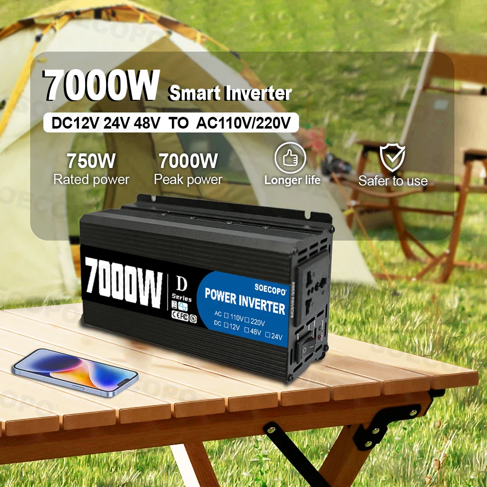 7000W Peak Power Inverter 12V/24V/48V DC to 110V/220V AC with USB - Image 10