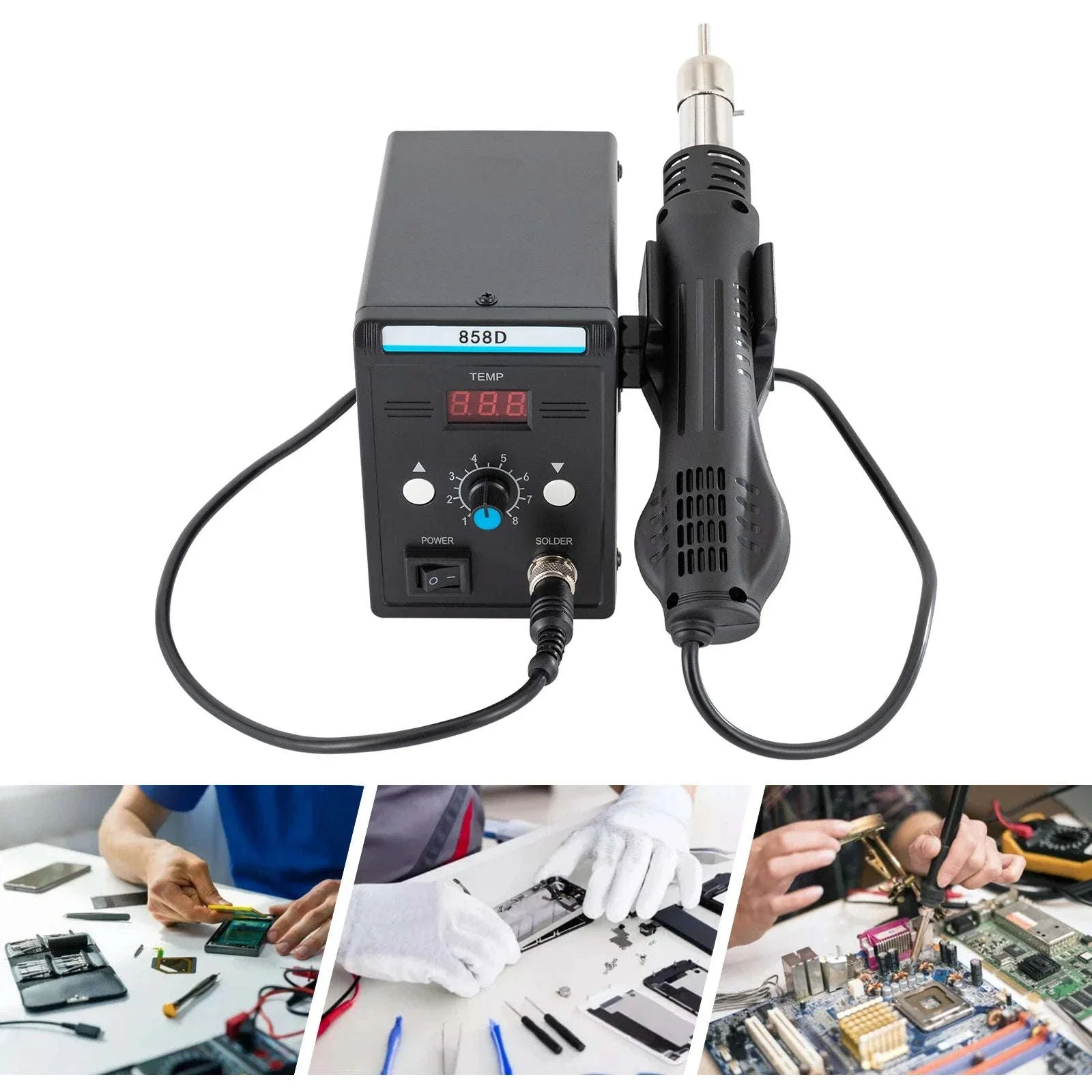 700W Hot Air Rework Station with LED Display - Image 10
