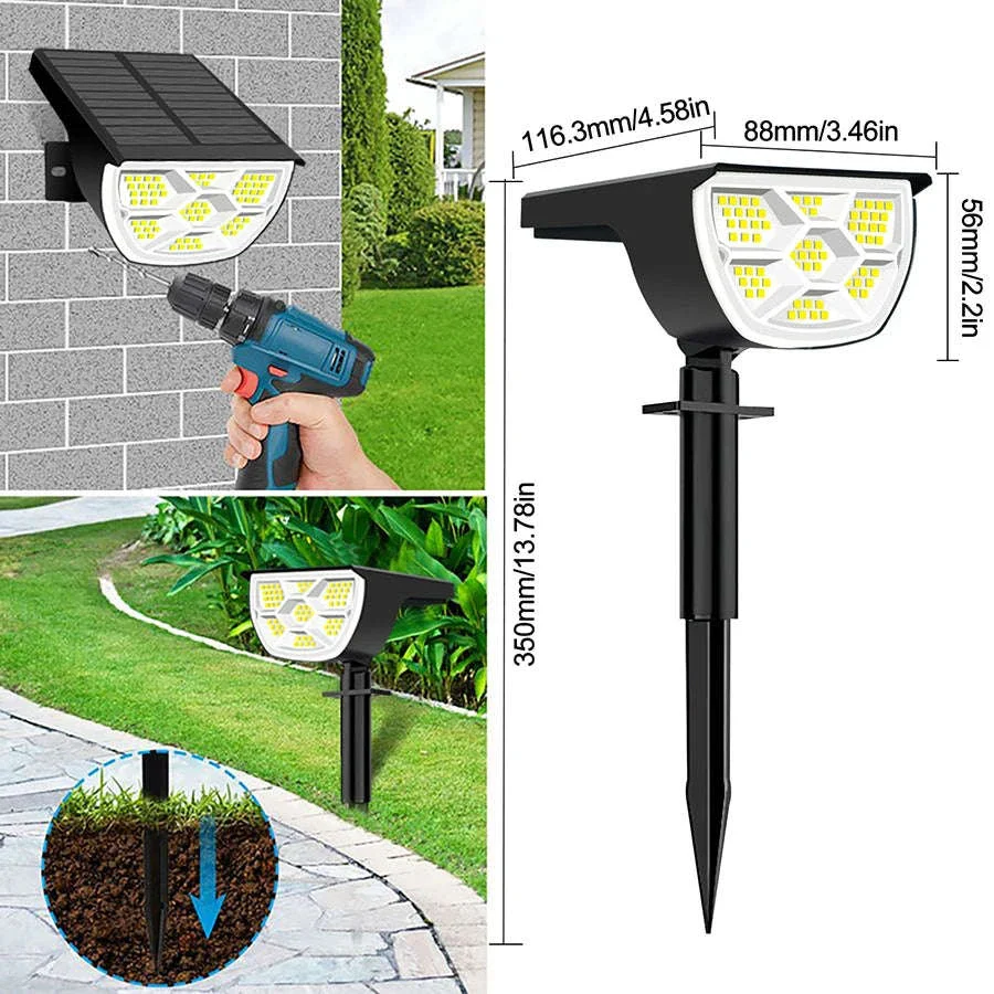 Solar Landscape Lights Outdoor Waterproof Spotlights, 72/68 LED - Image 25