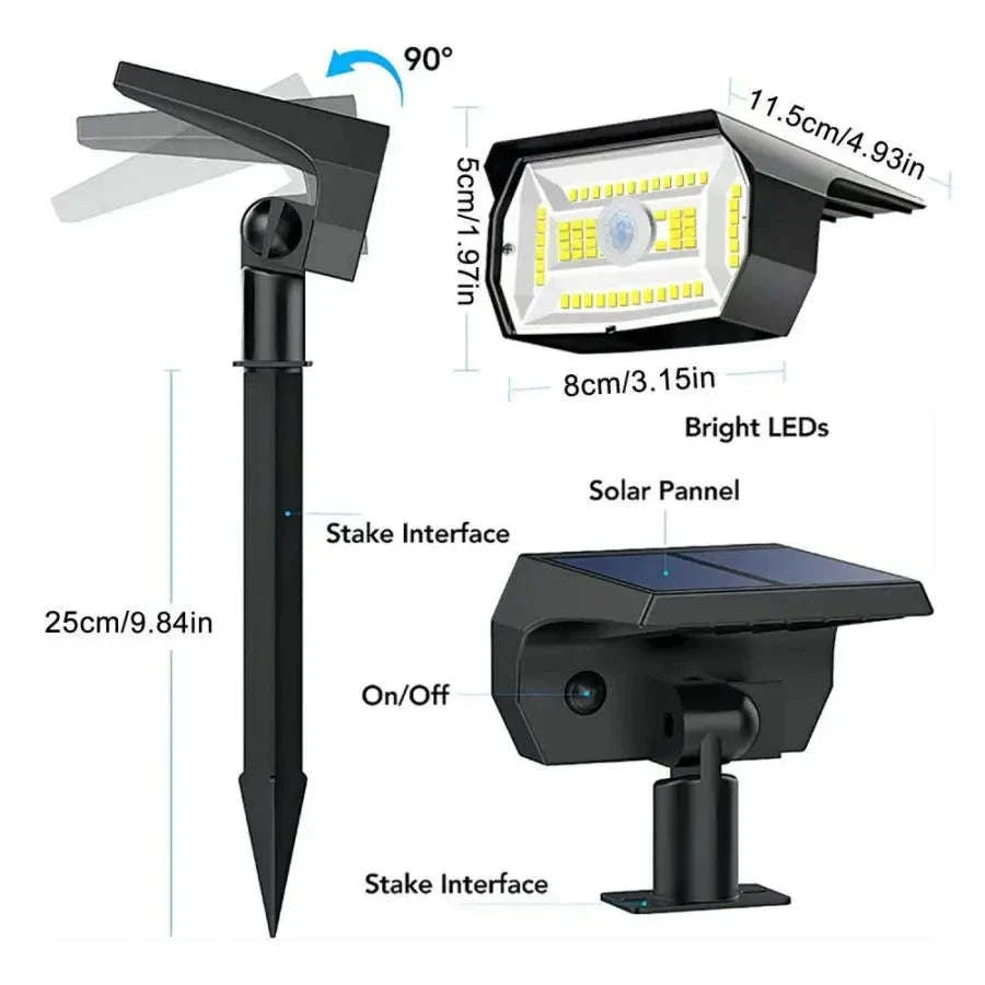Solar Landscape Lights Outdoor Waterproof Spotlights, 72/68 LED - Image 34