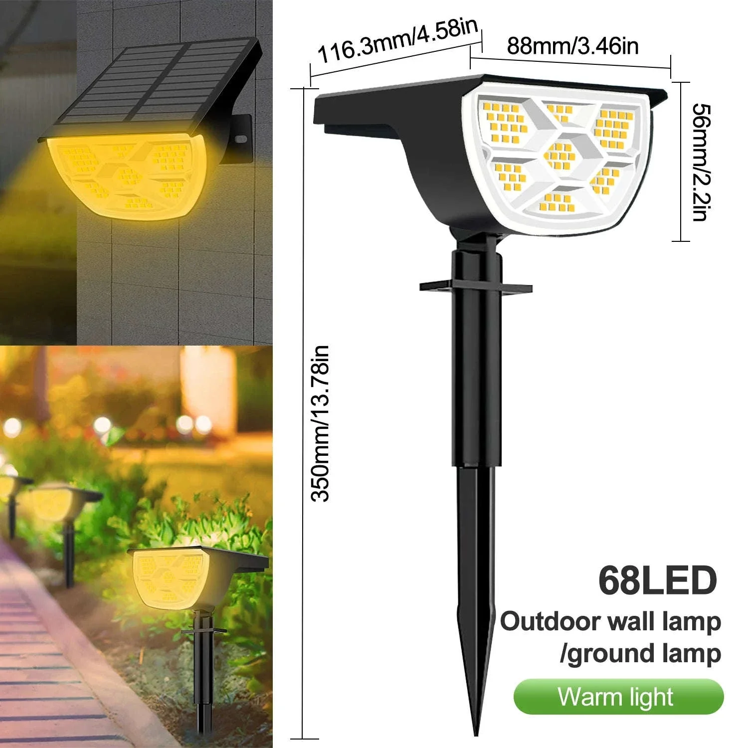 Solar Landscape Lights Outdoor Waterproof Spotlights, 72/68 LED - Image 37