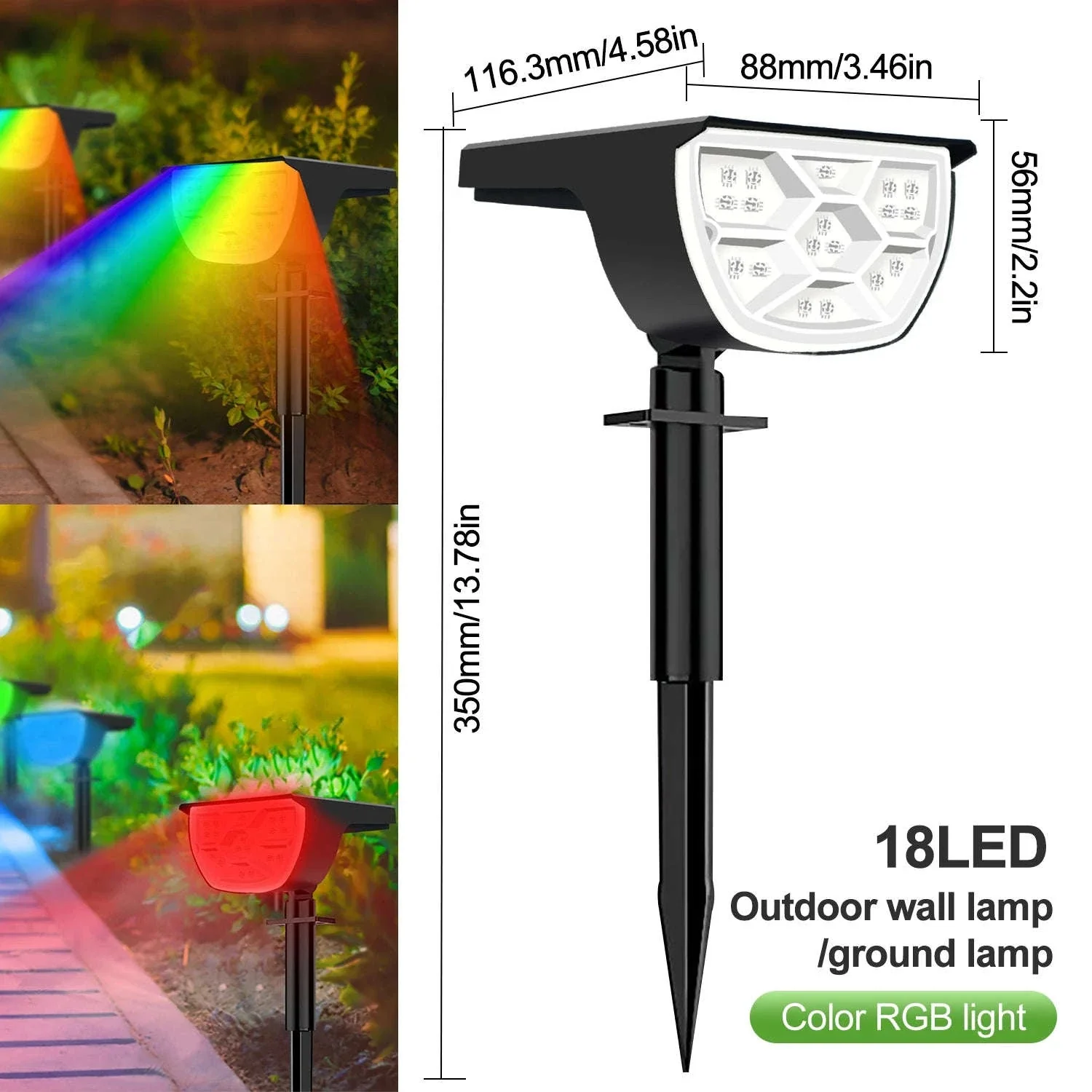 Solar Landscape Lights Outdoor Waterproof Spotlights, 72/68 LED - Image 38