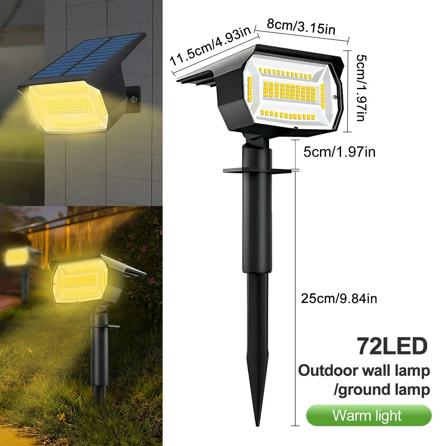 Solar Landscape Lights Outdoor Waterproof Spotlights, 72/68 LED - Image 41