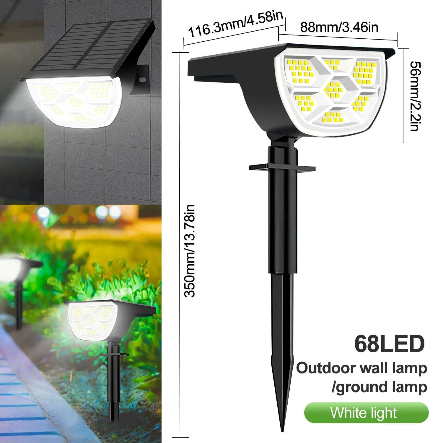 Solar Landscape Lights Outdoor Waterproof Spotlights, 72/68 LED - Image 42