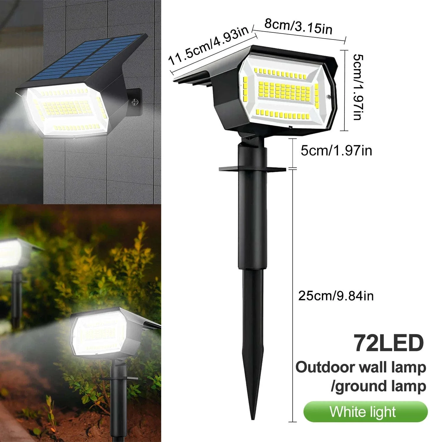 Solar Landscape Lights Outdoor Waterproof Spotlights, 72/68 LED - Image 43