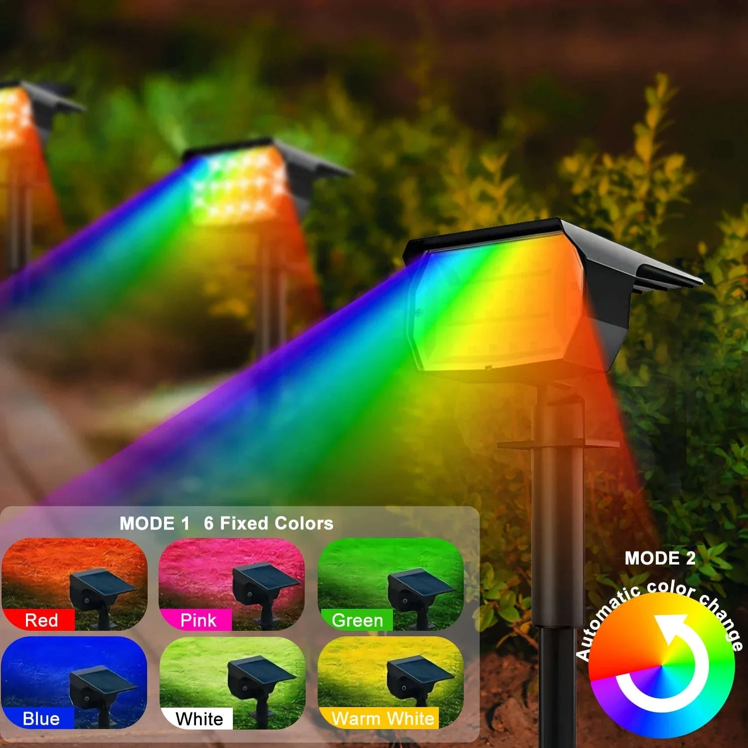 Solar Landscape Lights Outdoor Waterproof Spotlights, 72/68 LED - Image 6