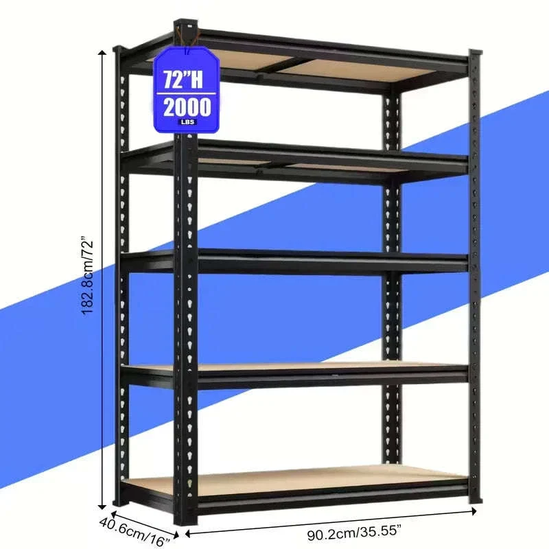 72" Adjustable Metal Storage Rack Double Layer Utility Shelving - Image 7