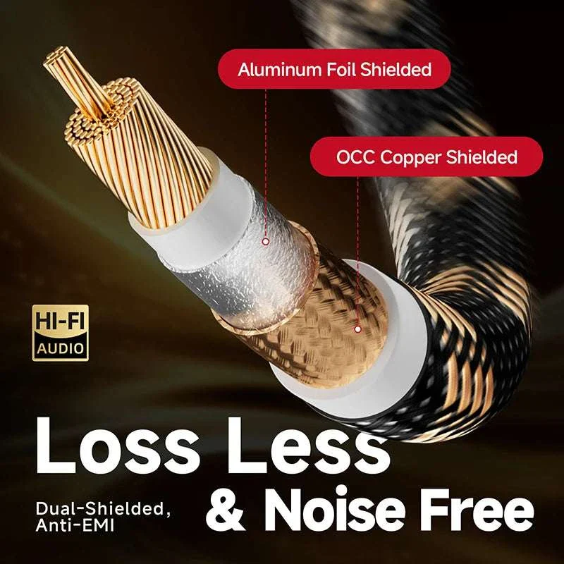 75 Ohm Digital Coaxial RCA Audio Cable for HiFi & Subwoofer Systems - Image 3