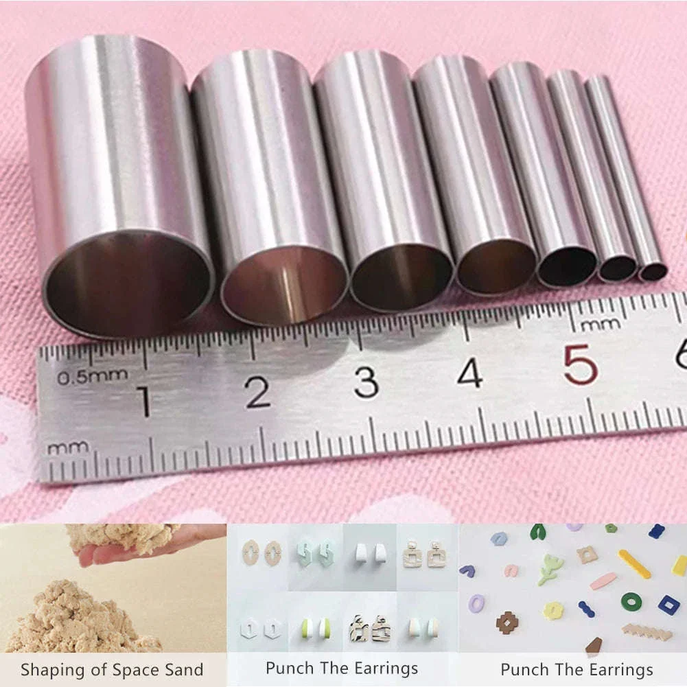 7pcs Stainless Steel Round Hole Cutter Set for Clay & Pottery - Image 10