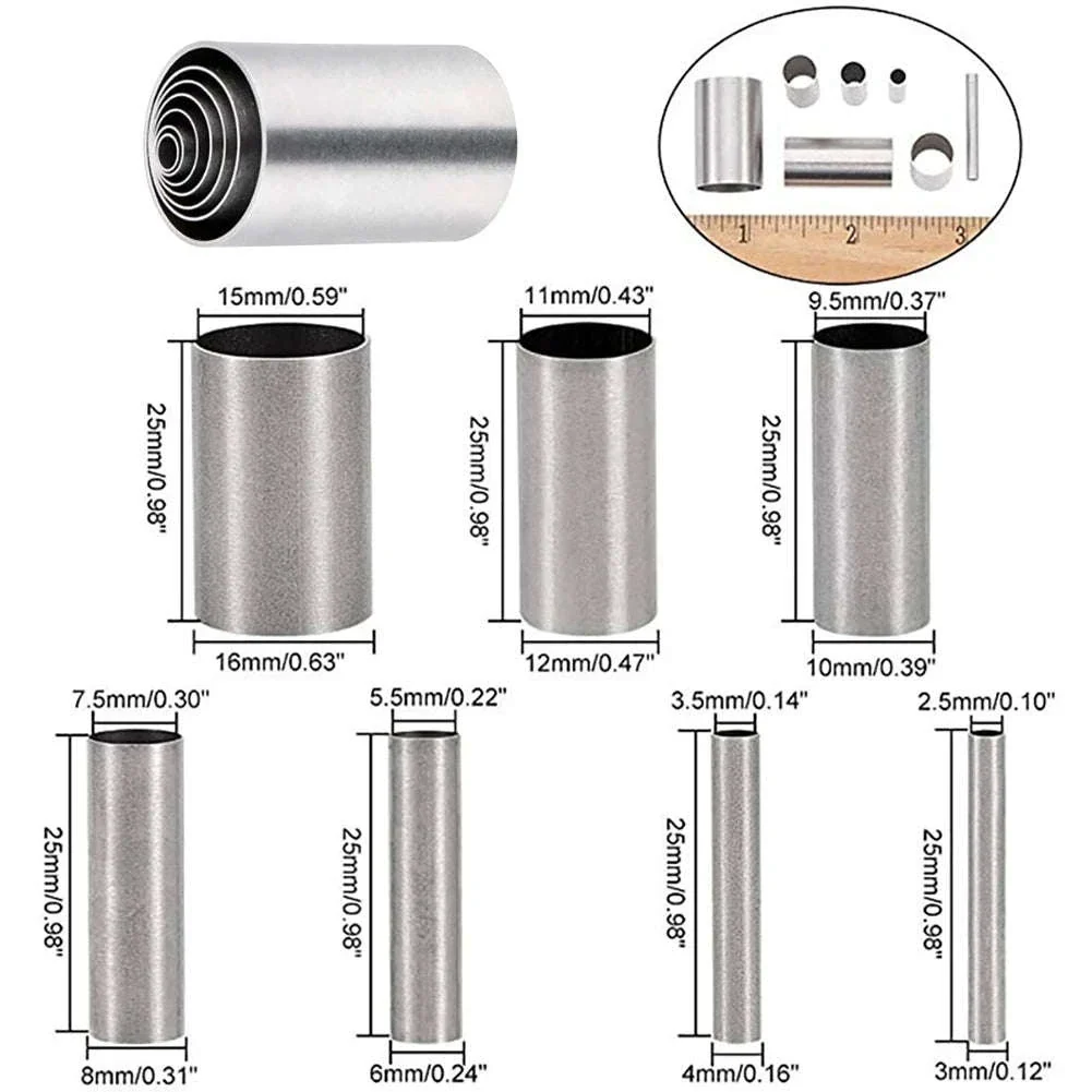 7pcs Stainless Steel Round Hole Cutter Set for Clay & Pottery - Image 7