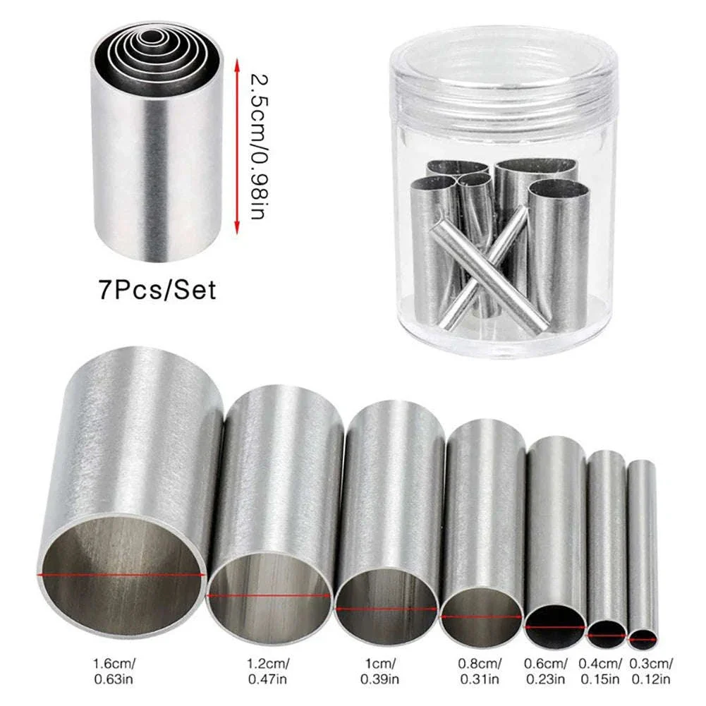 7pcs Stainless Steel Round Hole Cutter Set for Clay & Pottery - Image 8