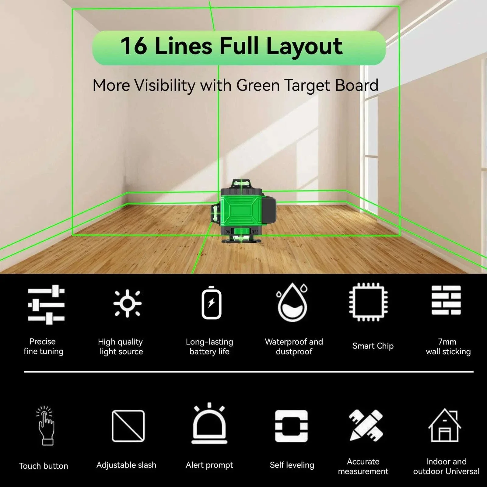 8/12/16 Lines Laser Level with Self-Leveling Tripod - Image 10