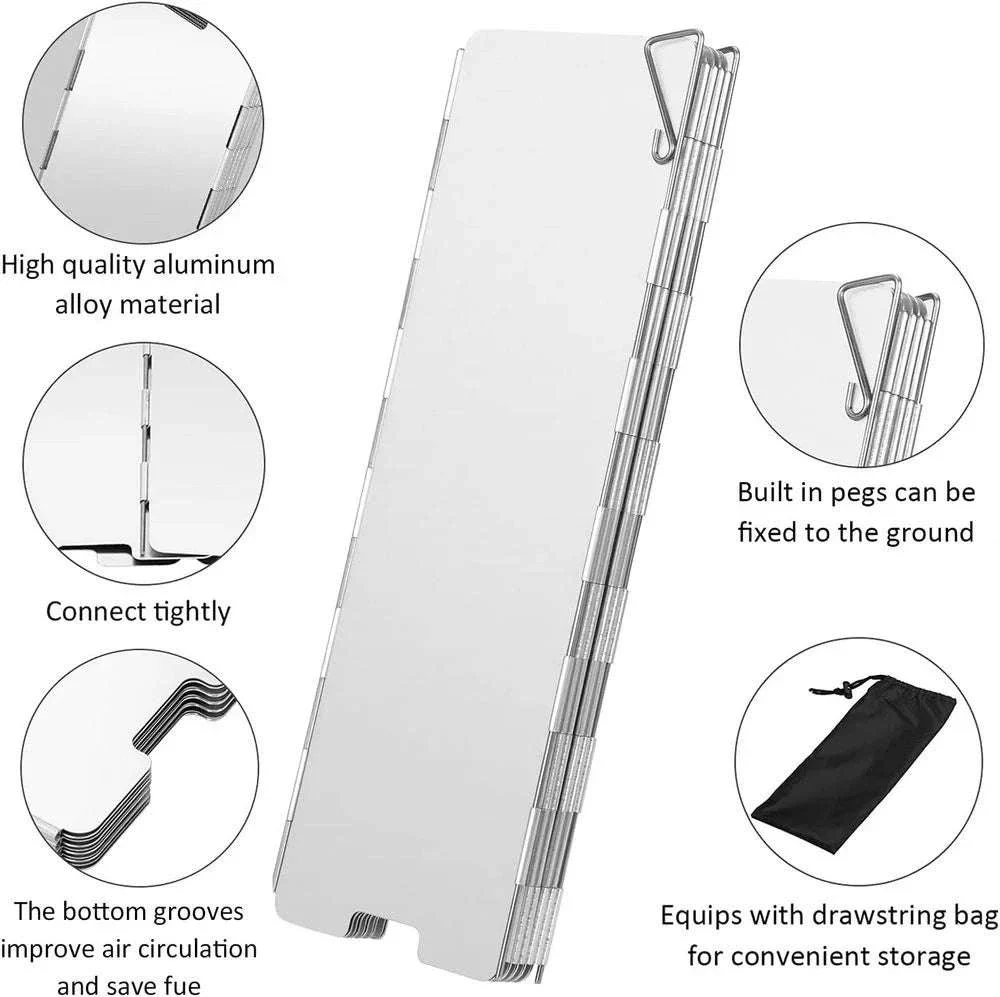 Camping Stove Wind Shield Aluminum Alloy for Stable Outdoor Cooking - Image 2