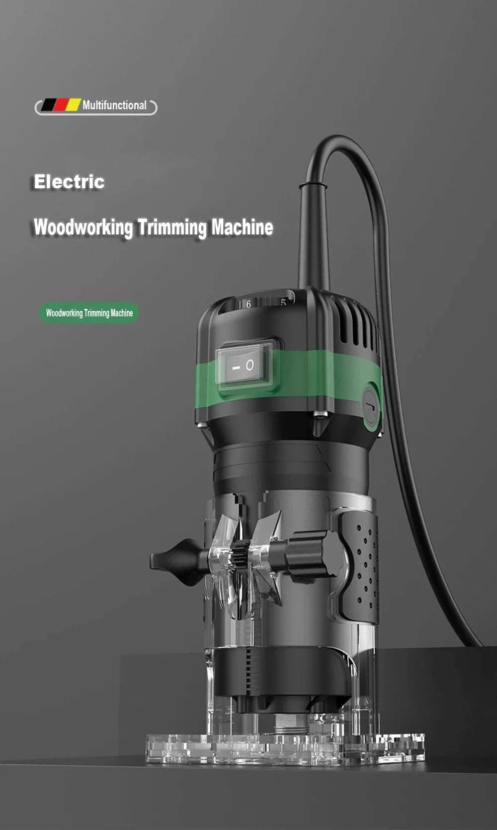 800W 6-Speed Electric Wood Edge Router Trimmer - Image 20