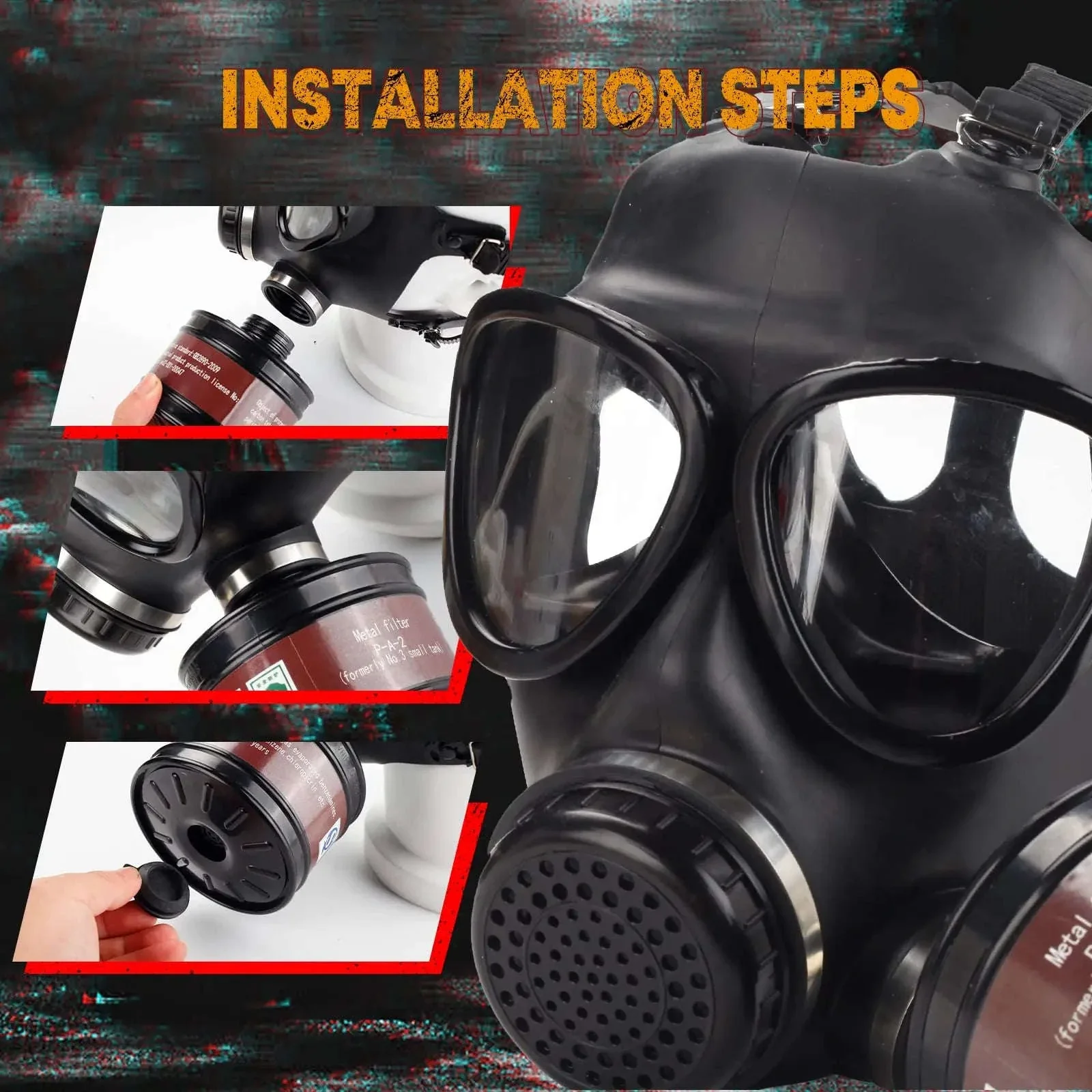 Full Face Gas Mask with 40mm Filter and Activated Carbon - Image 4