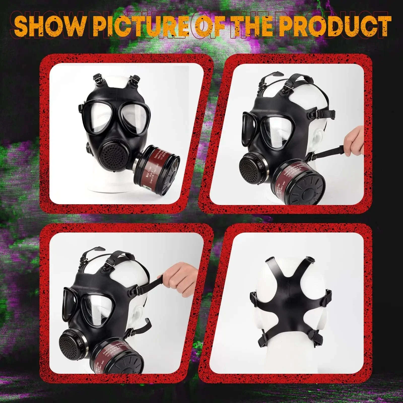 Full Face Gas Mask with 40mm Filter and Activated Carbon - Image 5