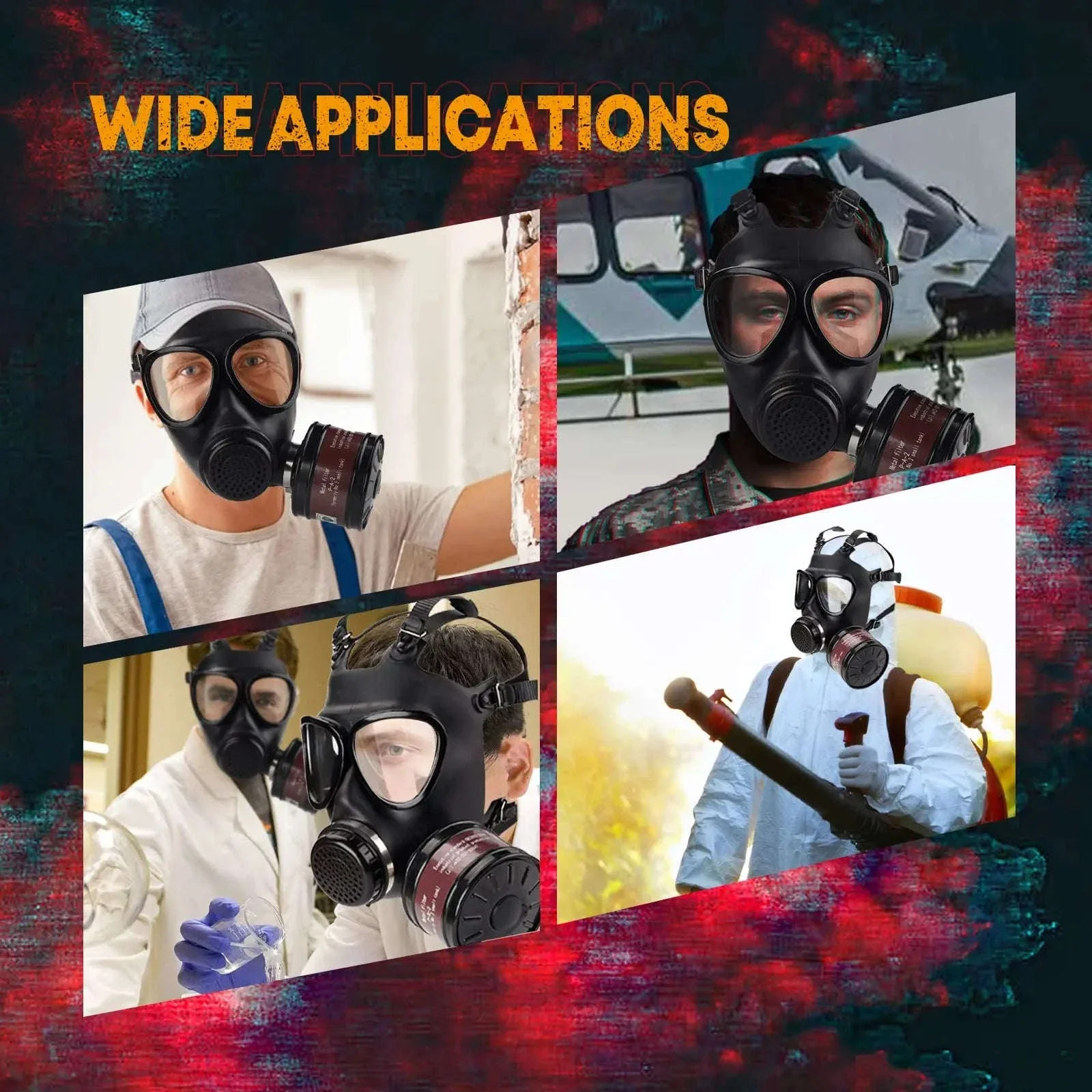 Full Face Gas Mask with 40mm Filter and Activated Carbon - Image 6