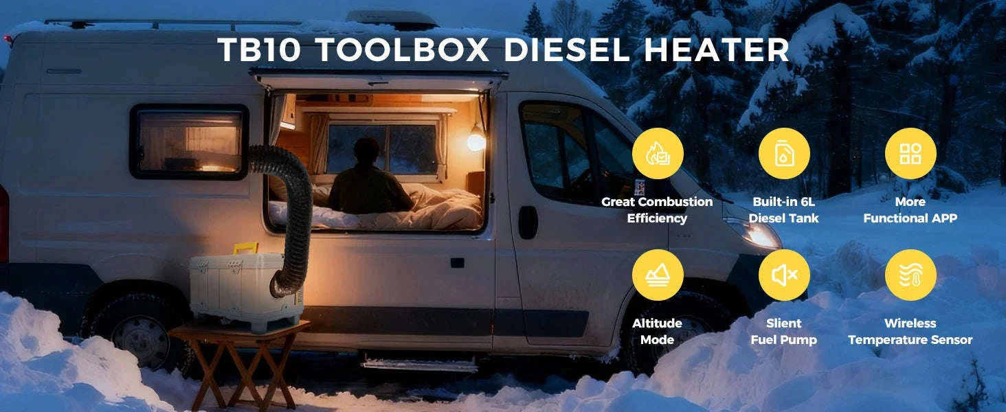8KW Diesel Air Heater with Bluetooth App, Remote Control and 6L Tank - Image 7