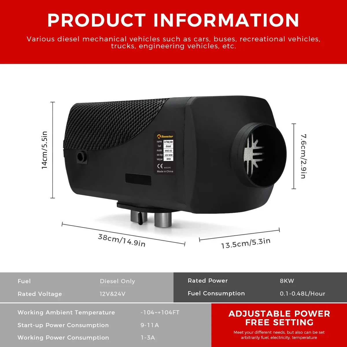 8KW Diesel Air Heater for RVs, Garages, Motorhomes - Image 16