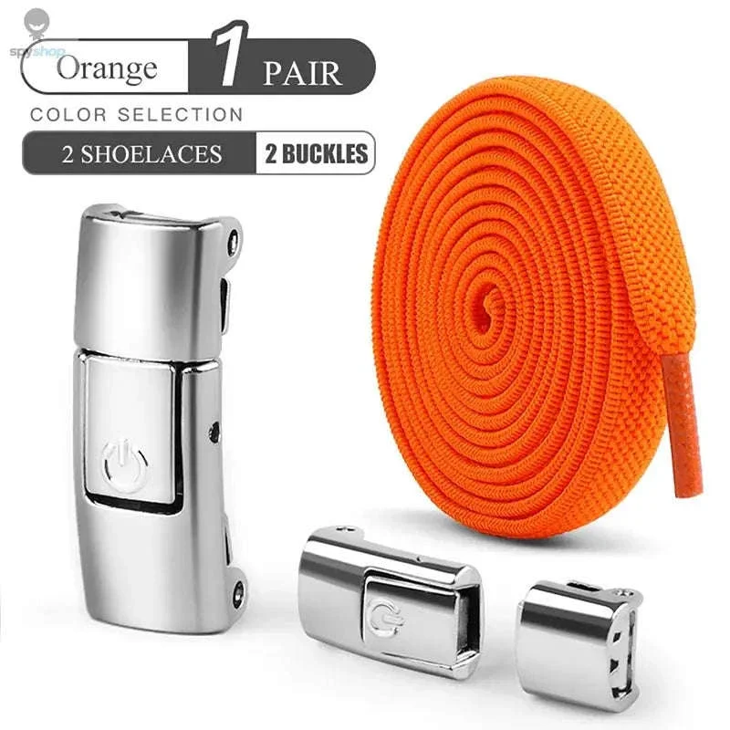 No-Tie Press Lock Elastic Shoelaces, 8mm Flat Laces - Image 15