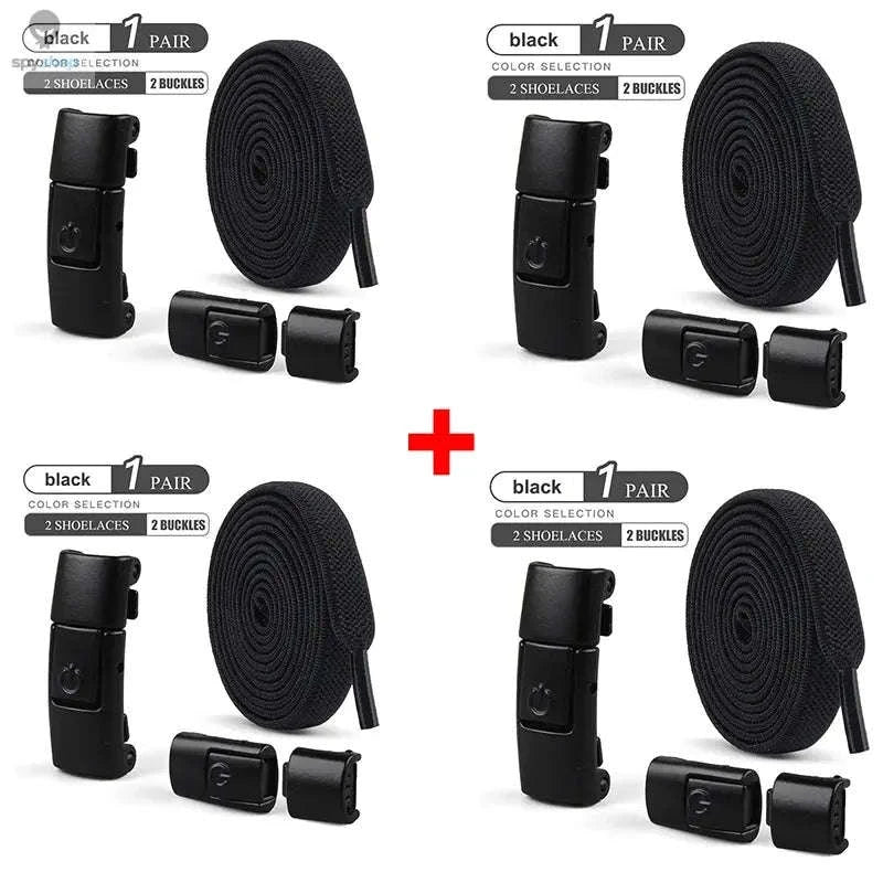 No-Tie Press Lock Elastic Shoelaces, 8mm Flat Laces - Image 27