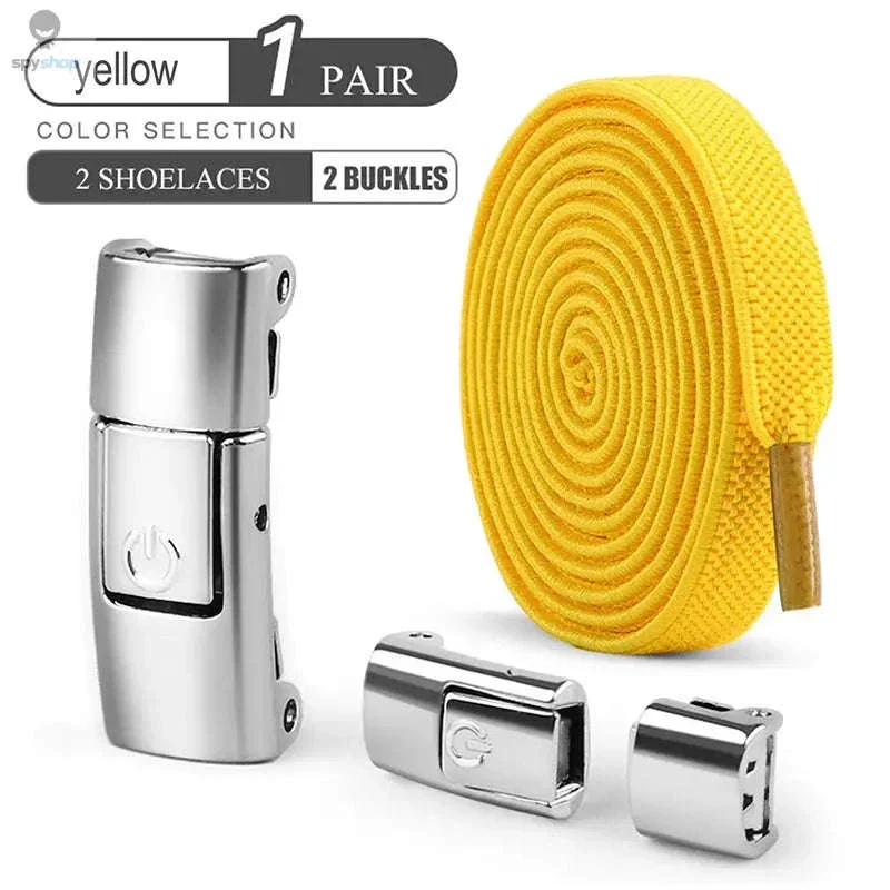 No-Tie Press Lock Elastic Shoelaces, 8mm Flat Laces - Image 40