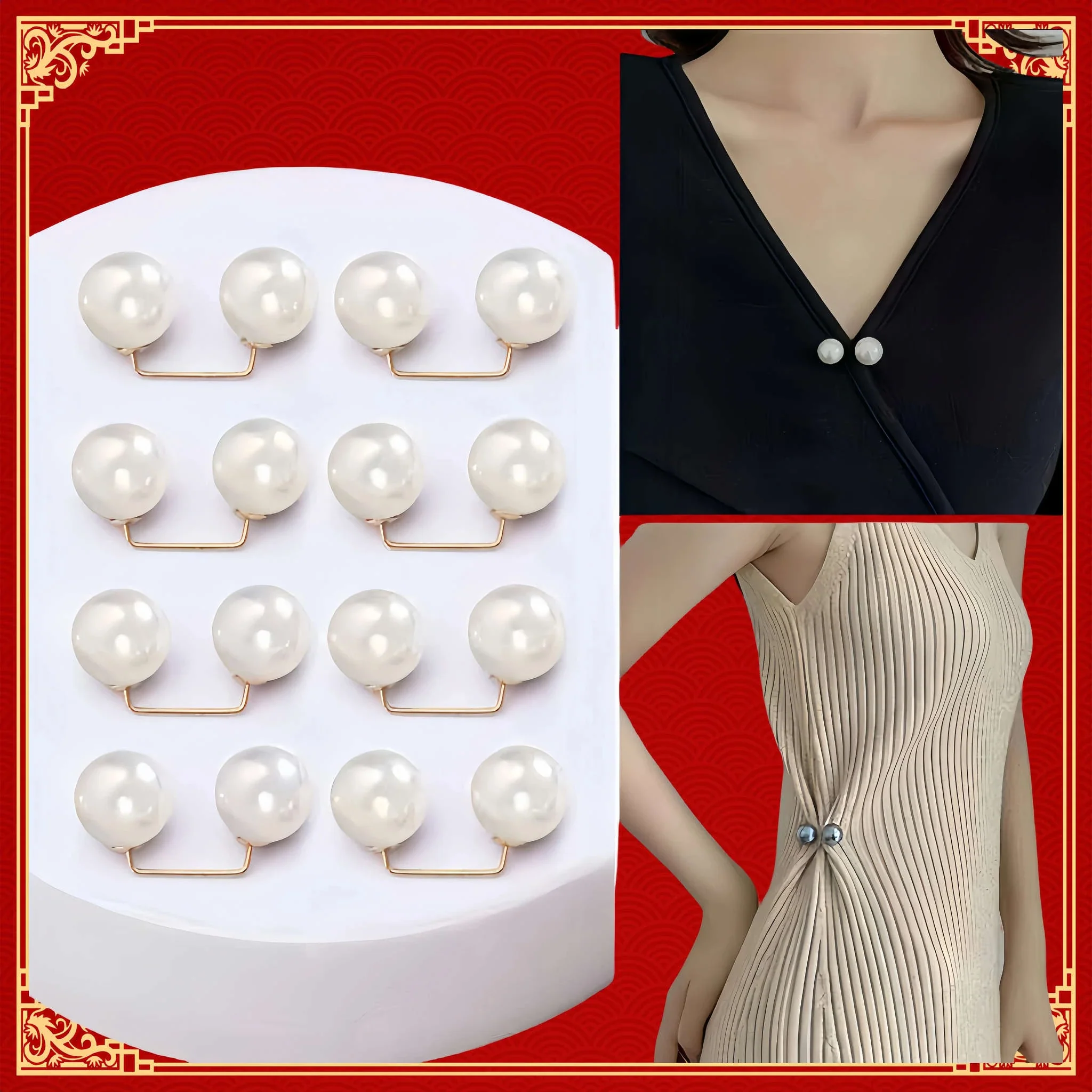 Pearl Non-Slip Safety Pins Set for Stylish Fabric Hold - Image 9